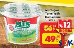 MİS YOĞURT YARIM YAĞLI HOMOJENİZE 1,5 KG